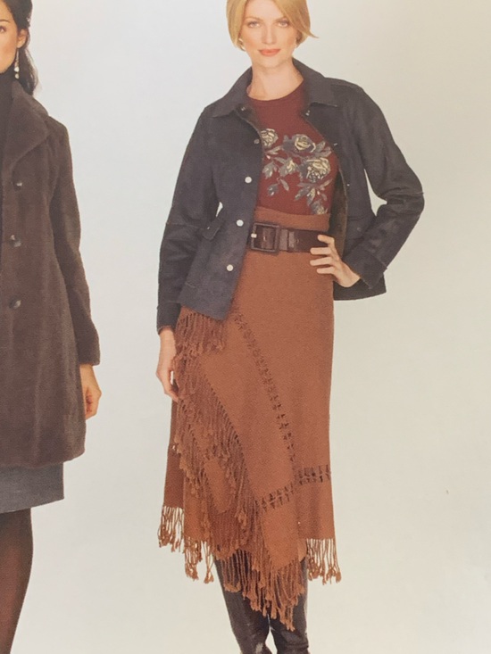CAbi Dresses & Skirts - Cabi Wool Brown Fringe wrap/Skirt OS